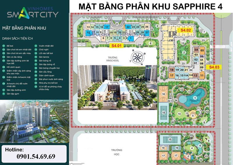 Mặt bằng tòa S4.01 Vinhomes Smart City Mặt bằng tòa S4.01 Vinhomes Smart City