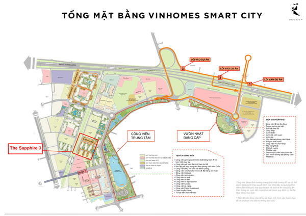 Vị trí phân khu Sapphire 3 Vinhomes Smart City Vị trí phân khu Sapphire 3 Vinhomes Smart City