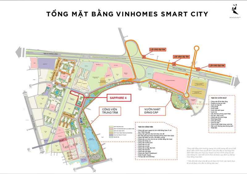 Vị trí phân khu Sapphire 4 Vinhomes Smart City