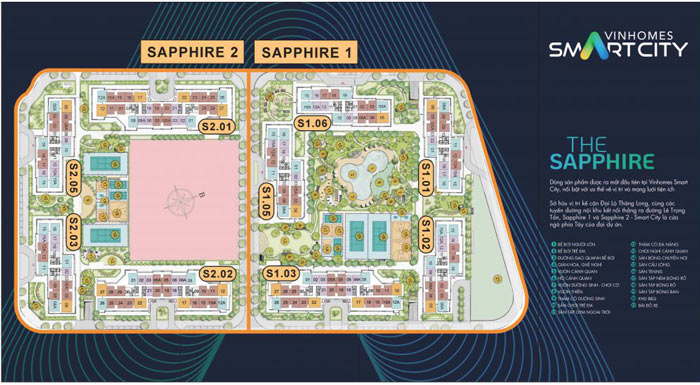 Vị trí tòa S2.02 trong phân khu The Sapphire 2 Vị trí tòa S2.02 trong phân khu The Sapphire 2