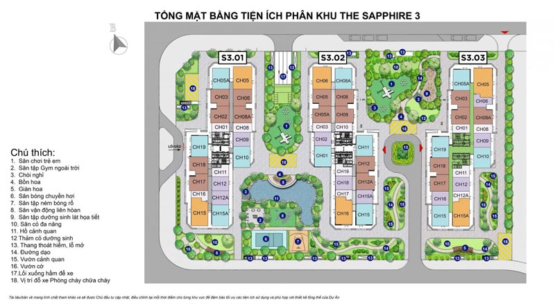 Vị trí tòa S3.02 trong phân khu The Sapphire 3 Vị trí tòa S3.02 trong phân khu The Sapphire 3
