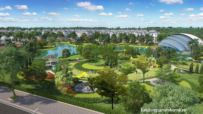 Không gian xanh rộng lớn tại Vinhomes Green Villas