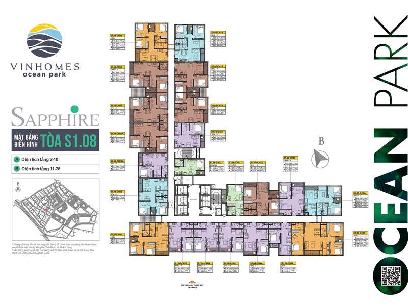 Mặt bằng tòa S1.08 Vinhomes Gia Lâm Mặt bằng tòa S1.08 Vinhomes Gia Lâm
