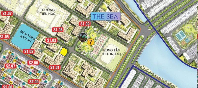 Vị trí tòa S1.08 trong khu Sapphire 1 Vị trí tòa S1.08 trong khu Sapphire 1