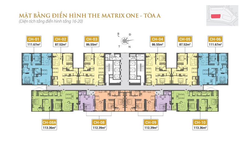Mặt bằng tòa A The Matrix One