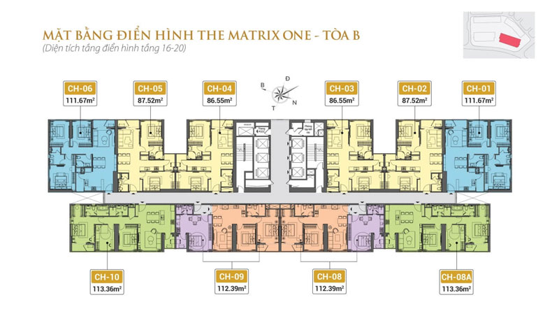 Mặt bằng tòa B The Matrix One