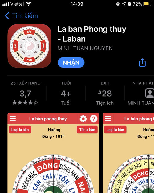 Tải ứng dụng La bàn phong thủy về điện thoại Tải ứng dụng La bàn phong thủy về điện thoại
