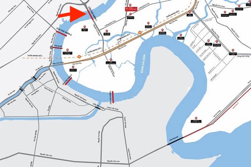Vị trí Cầu Thủ Thiêm 1