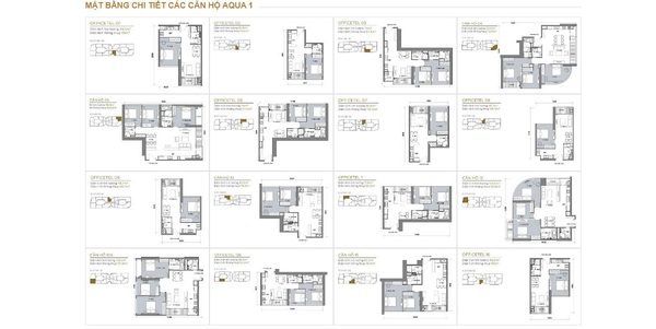 Chi tiết các sản phẩm bố trí tại tháp The Aqua 1