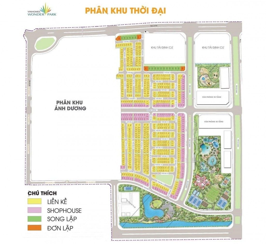 Chi tiết mặt bằng xây dựng sản phẩm tại phân khu Thời Đại (The Times)