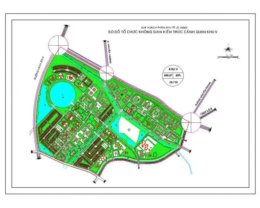 Chi tiết mặt bằng xây dựng tổng thể phân khu V dự án