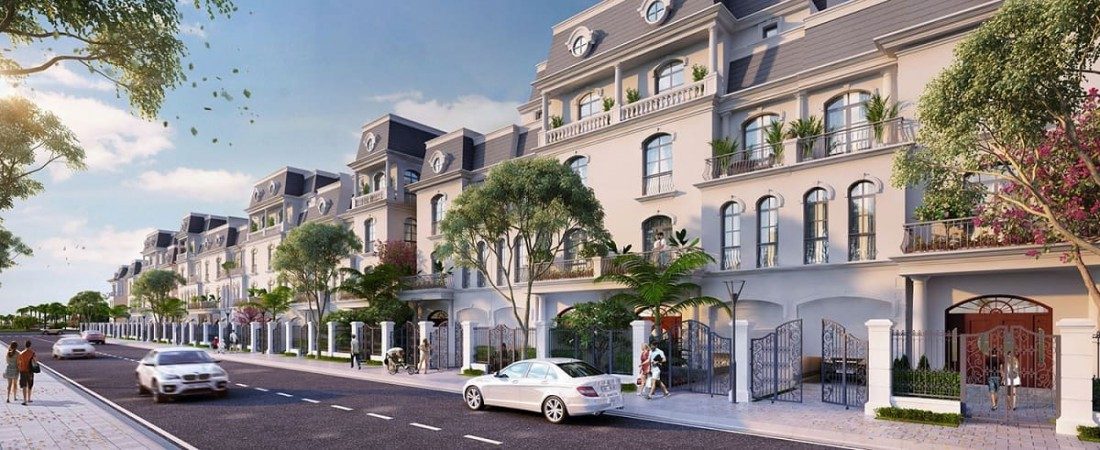 Chi tiết phối cảnh thiết kế sản phẩm liền kề được phát triển mang đậm kiến trúc Pháp
