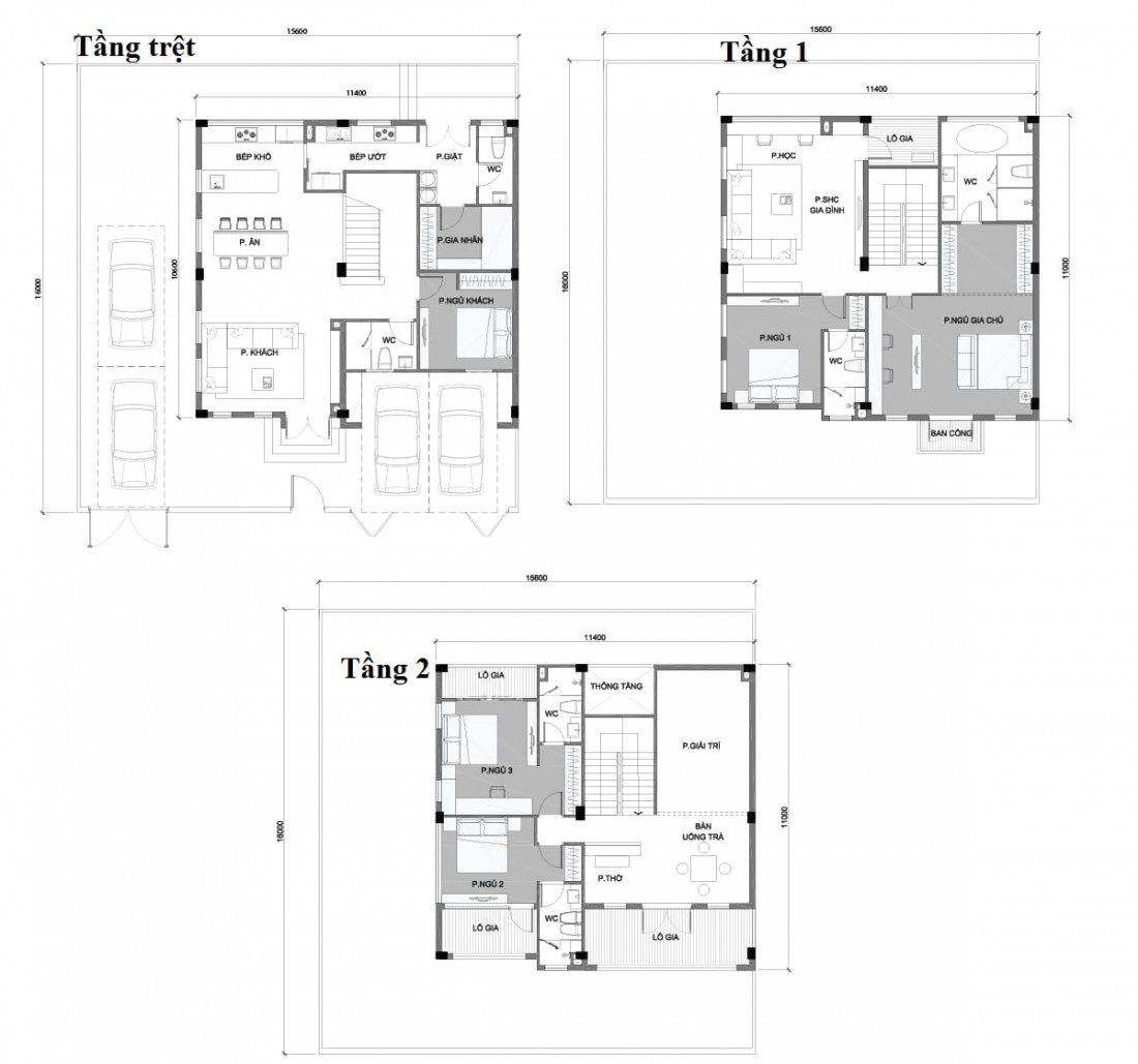 Layout biệt thự đơn lập mẫu 2
