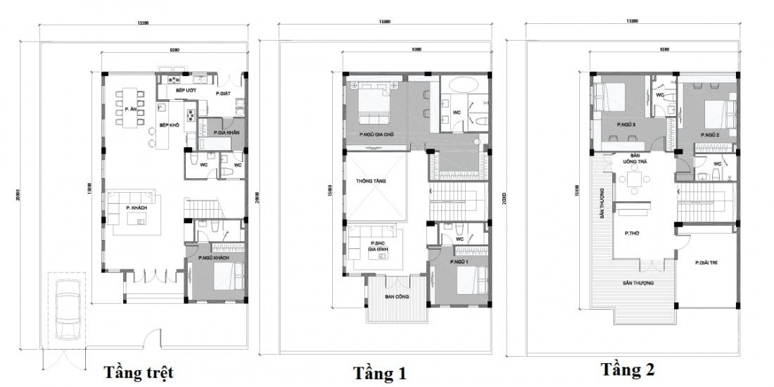 Layout biệt thự đơn lập mẫu 3