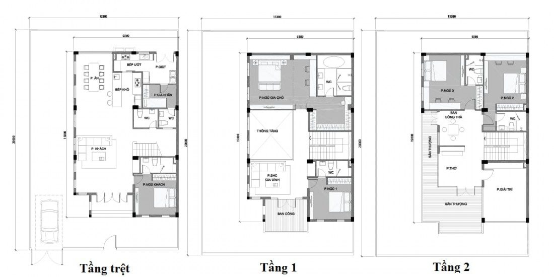 Layout biệt thự song lập mẫu 2