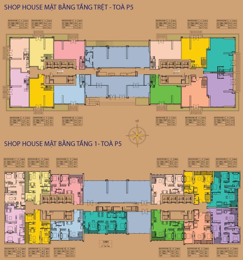 Mặt bằng bố trí Duplex Shophouse