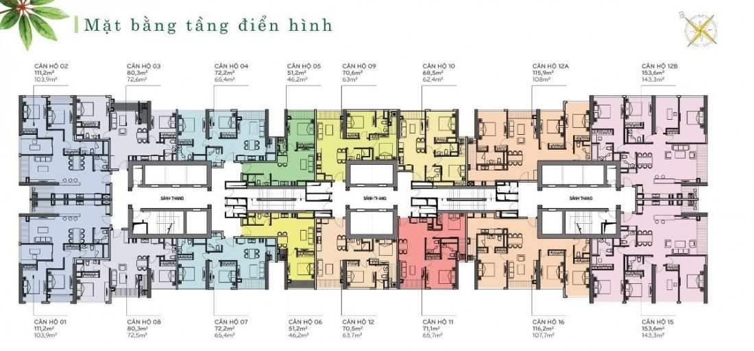 Mặt bằng điển hình chung cư The Park 1 Vinhomes Tân Cảng