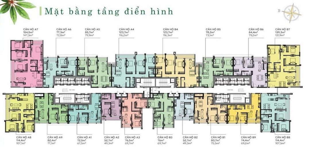 Mặt bằng điển hình The Park 6 tại Vinhomes Central Park Tân Cảng