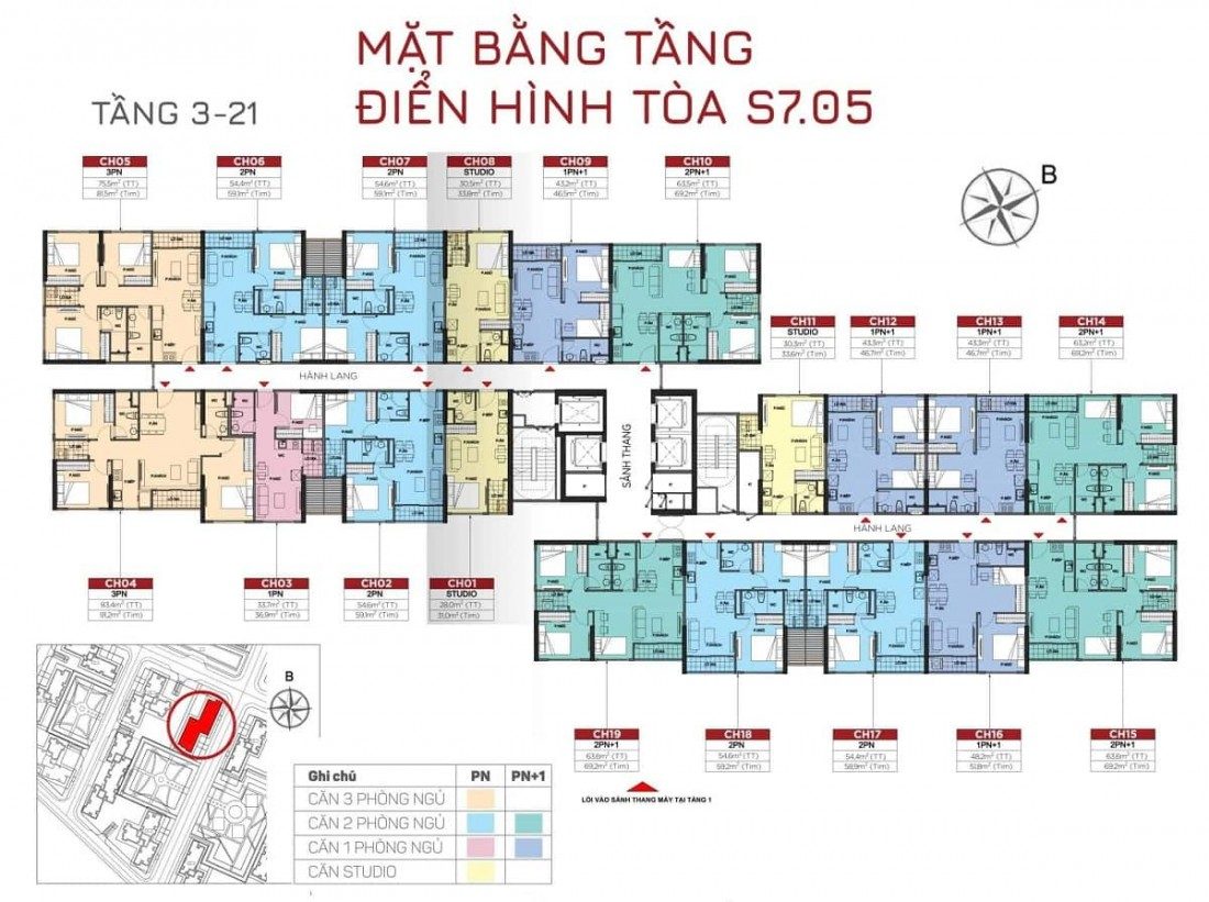 Mặt bằng điển hình tòa tháp chữ Z