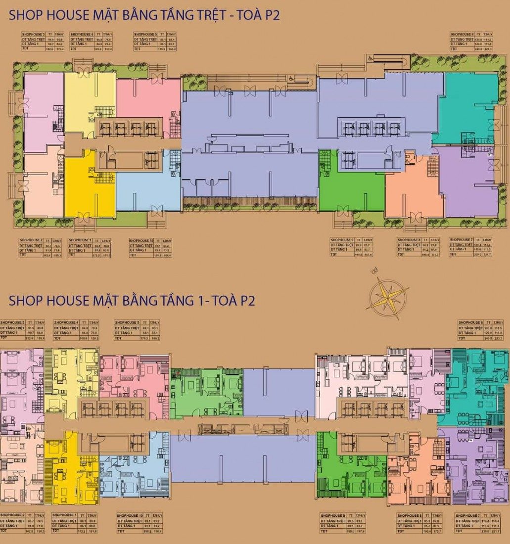 Mặt bằng Shophouse Duplex tại The Park 2