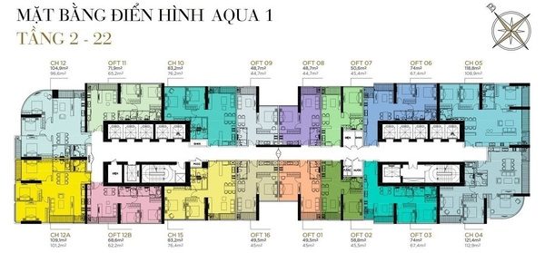 Mặt bằng tầng điển hình The Aqua 1
