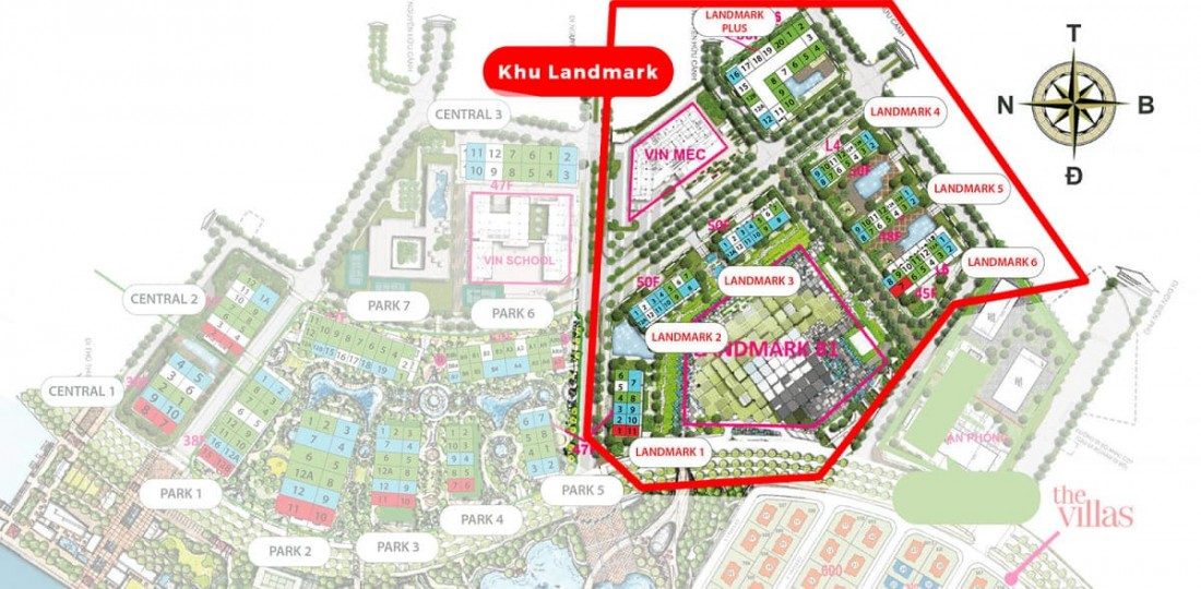 Mặt bằng tổng thể phân khu The Landmark Vinhomes