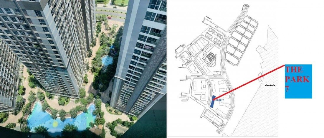 Mặt bằng tổng thể vị trí tòa căn hộ The Park 7