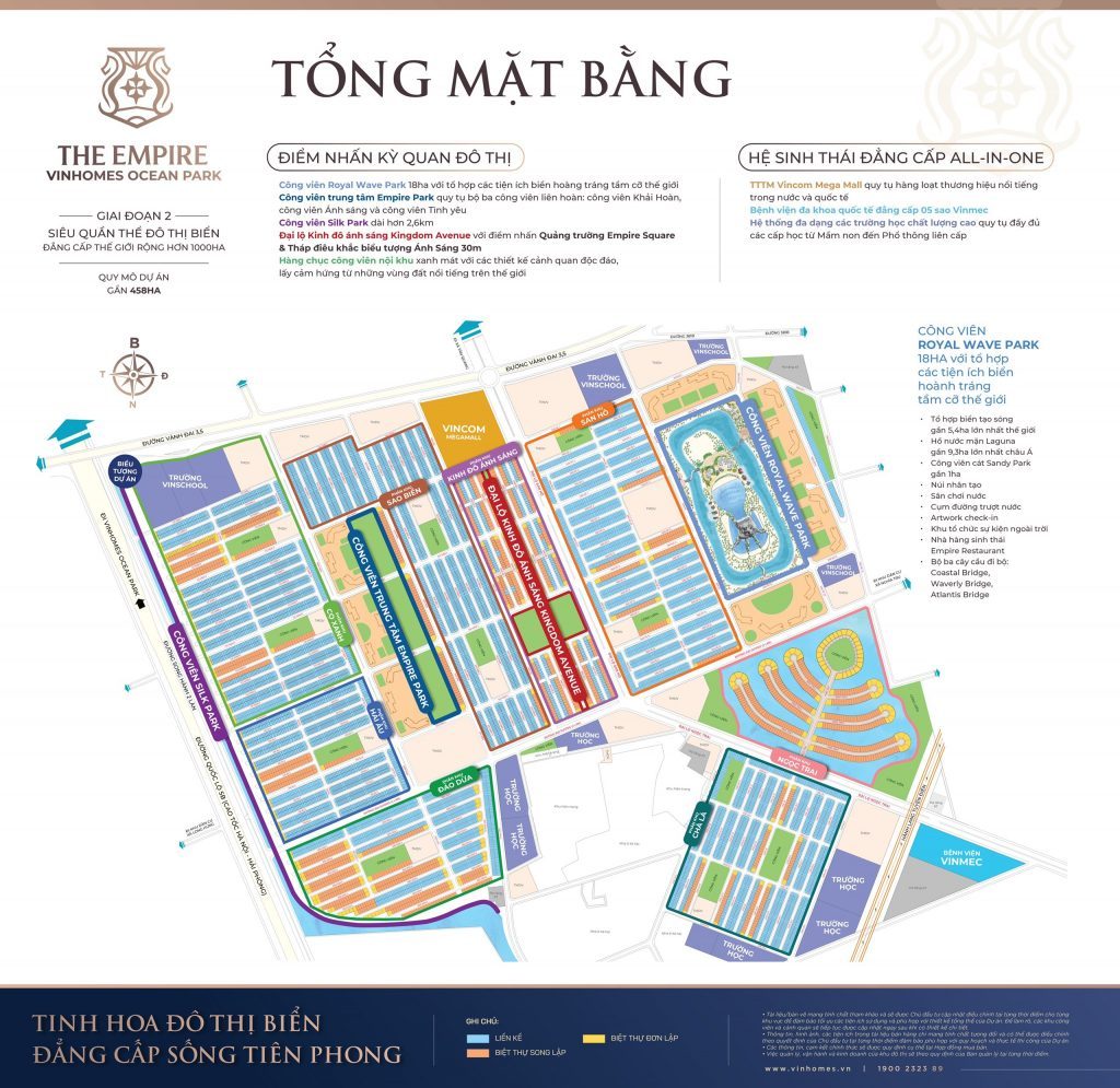 Mặt bằng tổng thể Vinhomes The Empire Hưng Yên