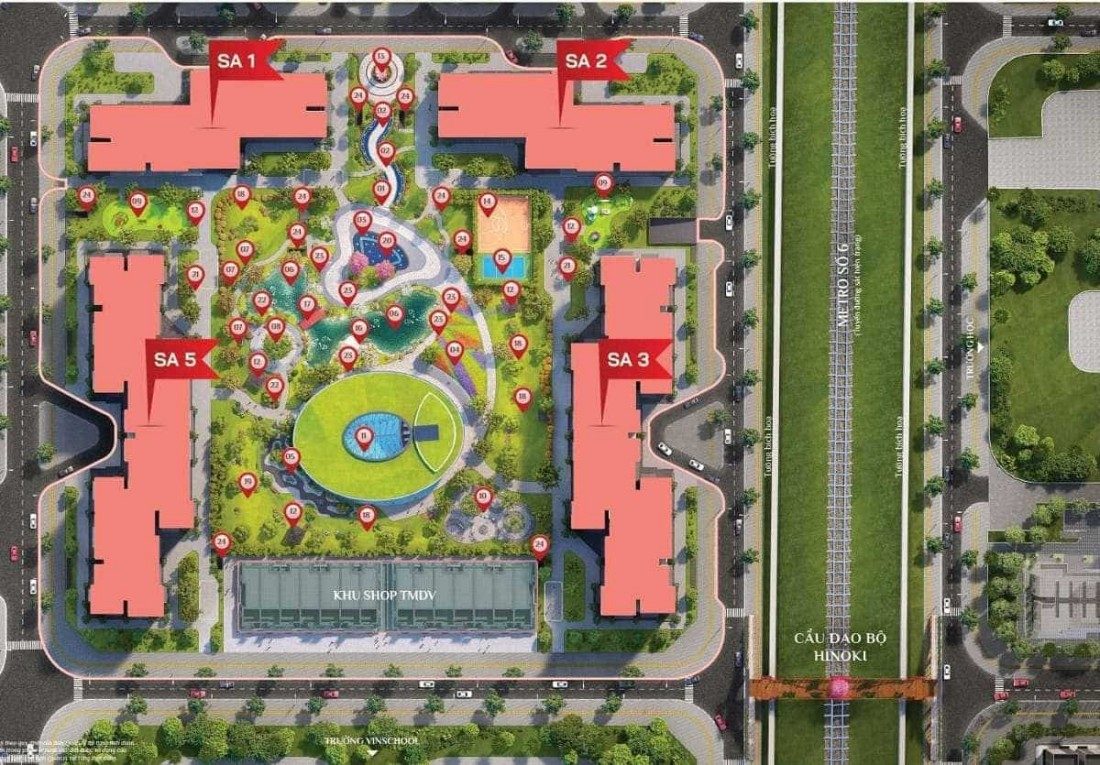 Mặt bằng xây dựng phân khu The Sakura Mặt bằng xây dựng phân khu The Sakura