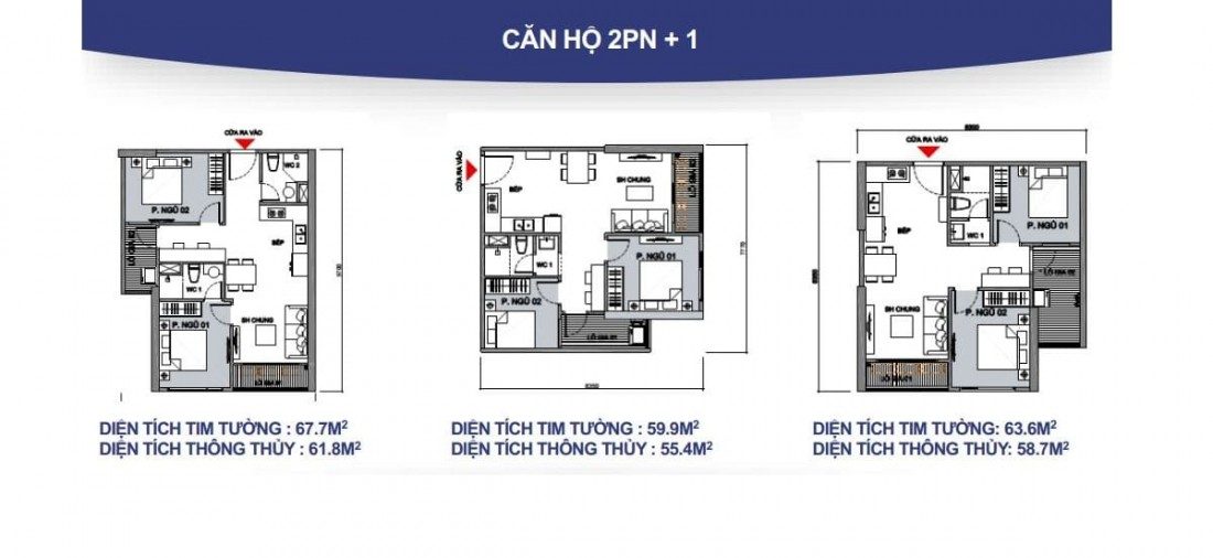 Mặt bằng xây dựng tiêu chuẩn mẫu căn hộ 2 phòng ngủ 1 WC