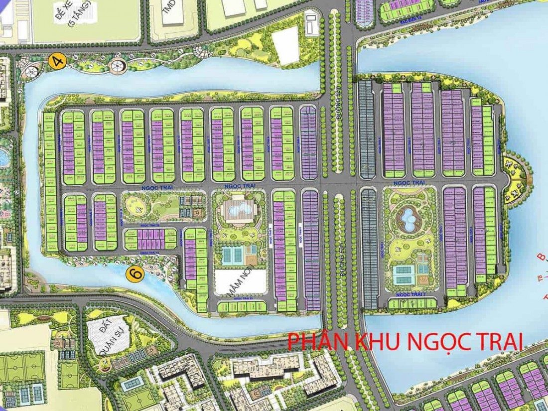 Mặt bằng xây dựng tổng thể phân khu Ngọc Trai Mặt bằng xây dựng tổng thể phân khu Ngọc Trai