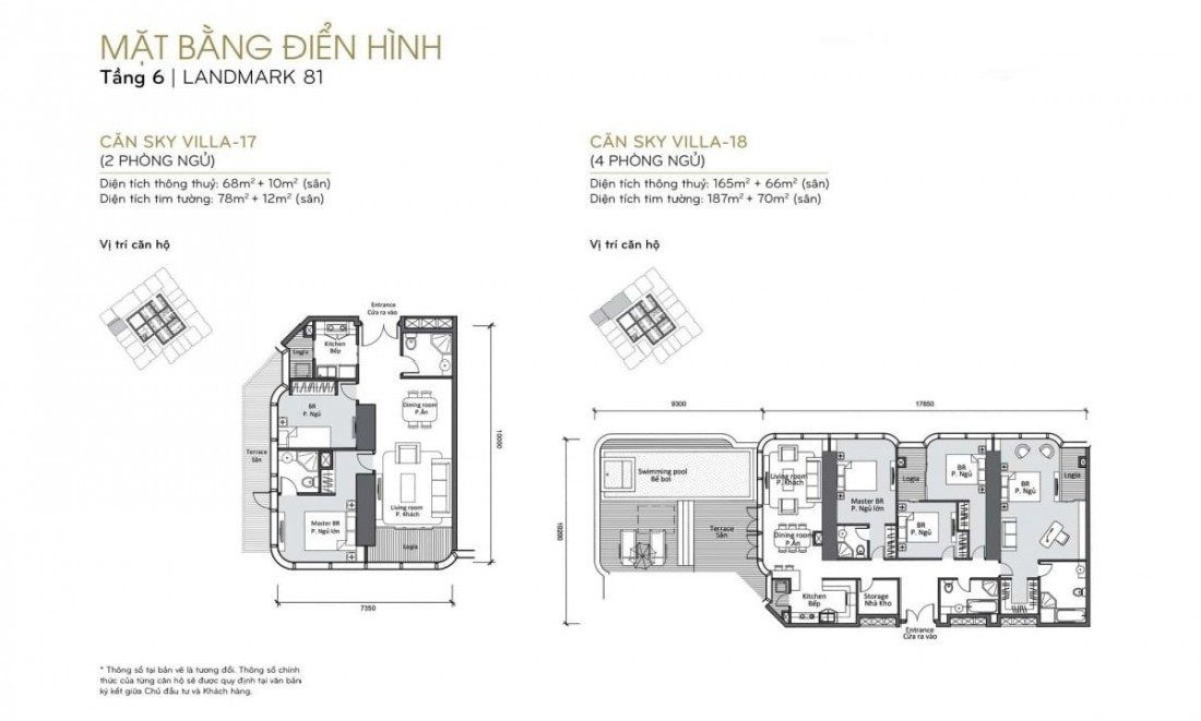 Mẫu thiết kế căn hộ Sky Villas đẳng cấp tại Landmark 81