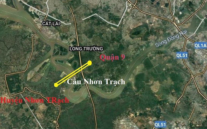 Vị trí cầu Nhơn Trạch