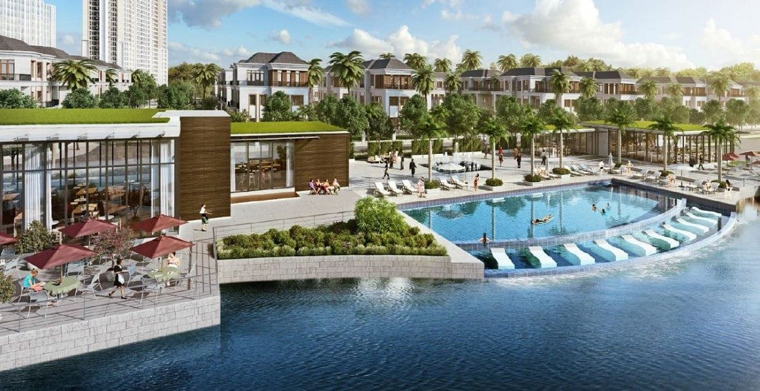 Phối cảnh biệt thự tại The Villas khi nhìn từ xa