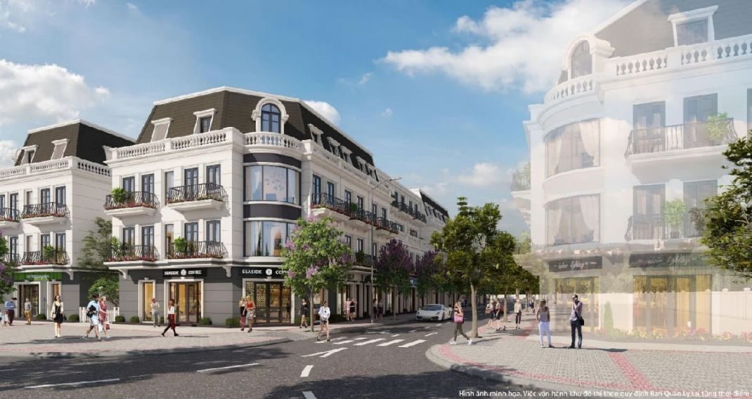 Phối cảnh thiết kế Shophouse thương mại dự án