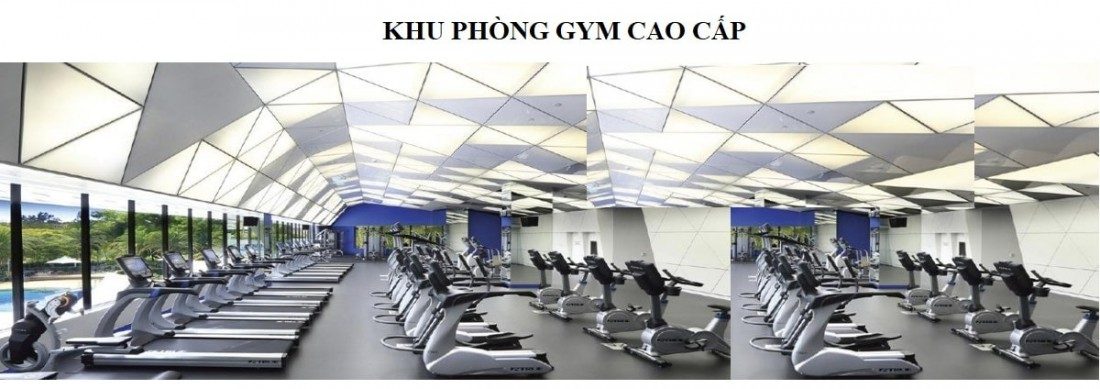 Phòng gym với đầy đủ máy móc tập luyện hiện đại