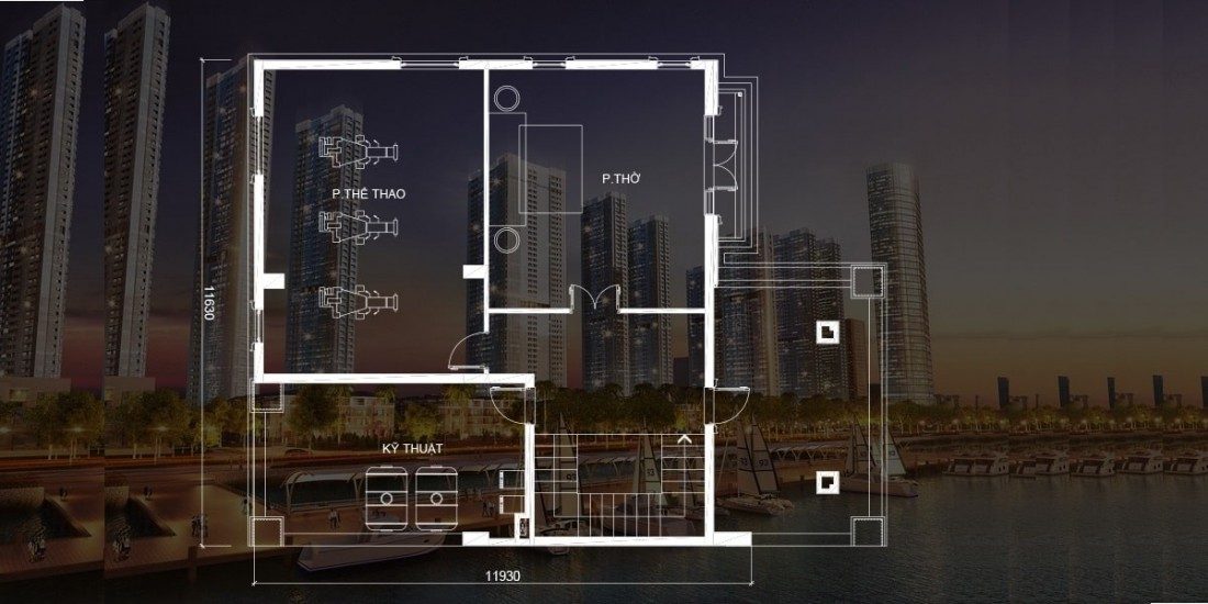 Tầng 3 biệt thự song lập 2