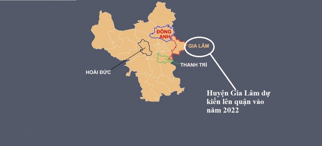 Theo kế hoạch định hướng tương lai huyện Gia Lâm sẽ chính thức lên Quận trong năm 2022