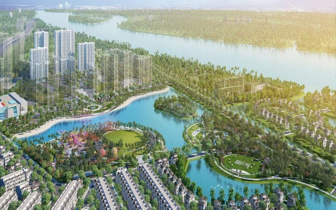 Tiện ích công viên 36ha với nhiều cụm tiện ích sắc màu khác