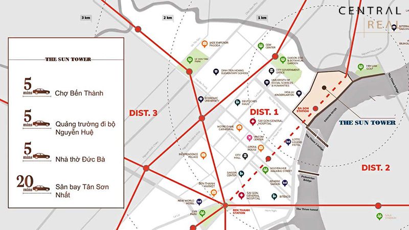 Bản đồ Vị trí Dự án The Sun Tower Capitaland Quận 1