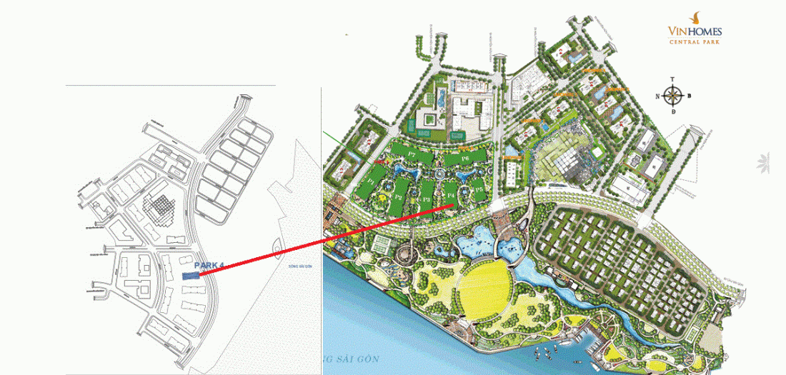 Tòa tháp căn hộ The Park 4 tọa lạc tại vị trí đẹp trong phân khu The Park