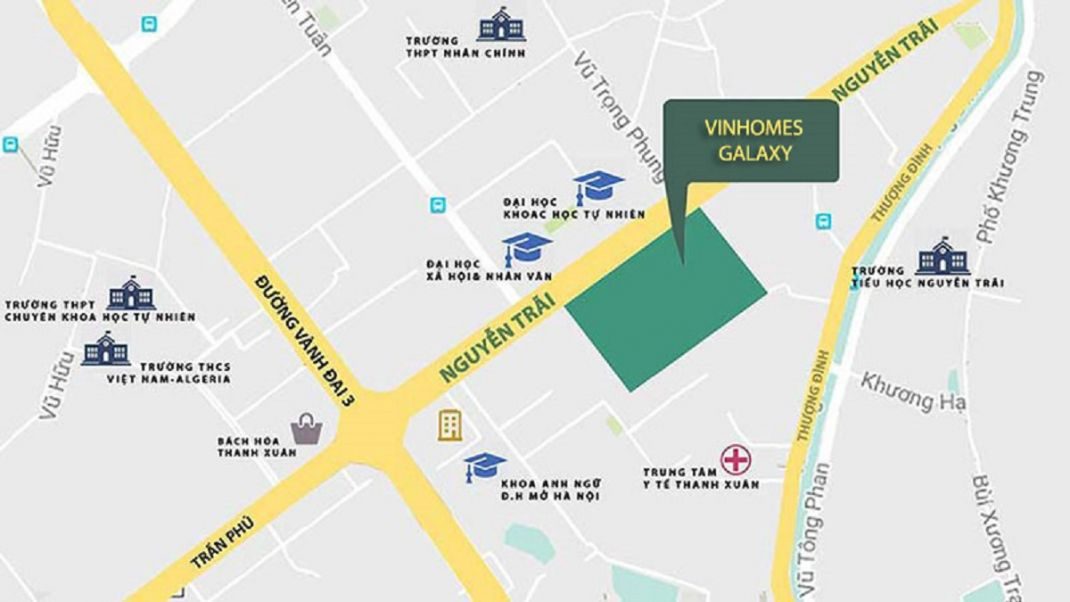Vinhomes Nguyễn trãi được bao quanh bởi nhiều tuyến đường lớn Vinhomes Nguyễn trãi được bao quanh bởi nhiều tuyến đường lớn