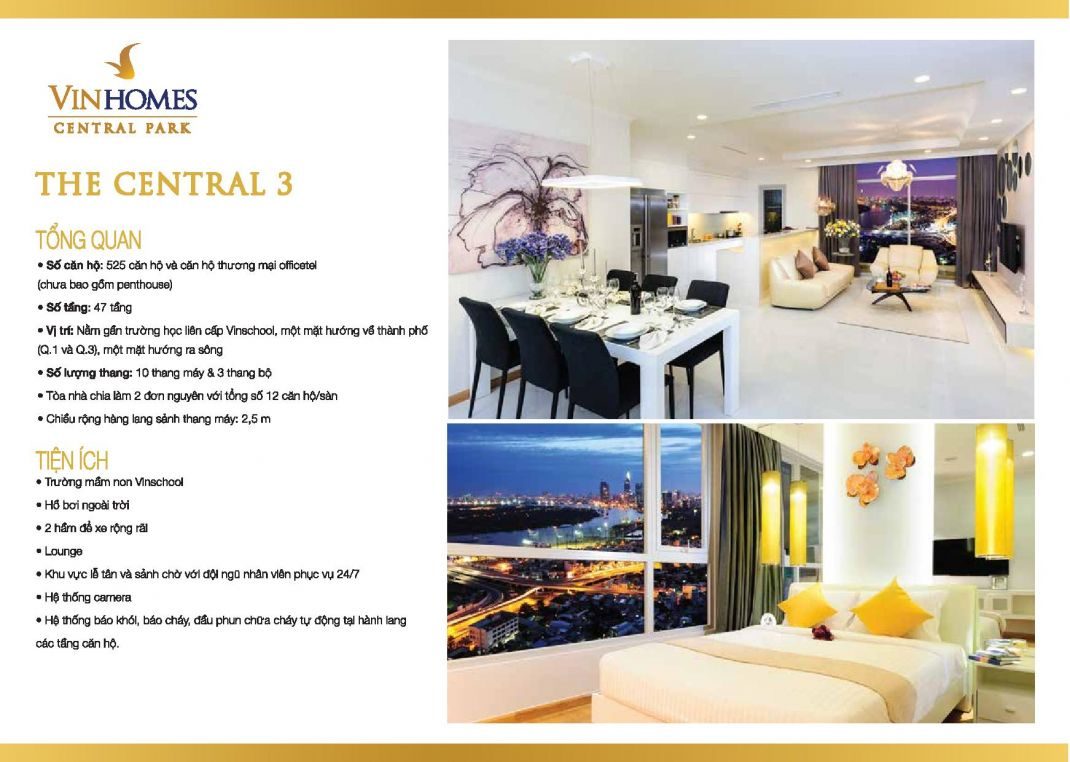 Thông tin tổng quan tòa The Central 3 - Vinhomes Central Park 