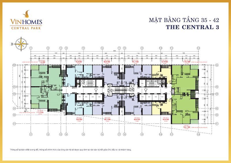 Mặt bằng tầng tòa The Central 3