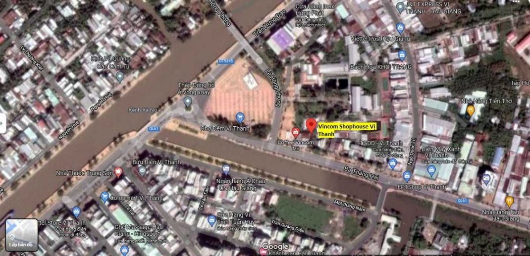 Địa thế cận lộ của Vincom Shophouse Vị Thanh Địa thế cận lộ của Vincom Shophouse Vị Thanh