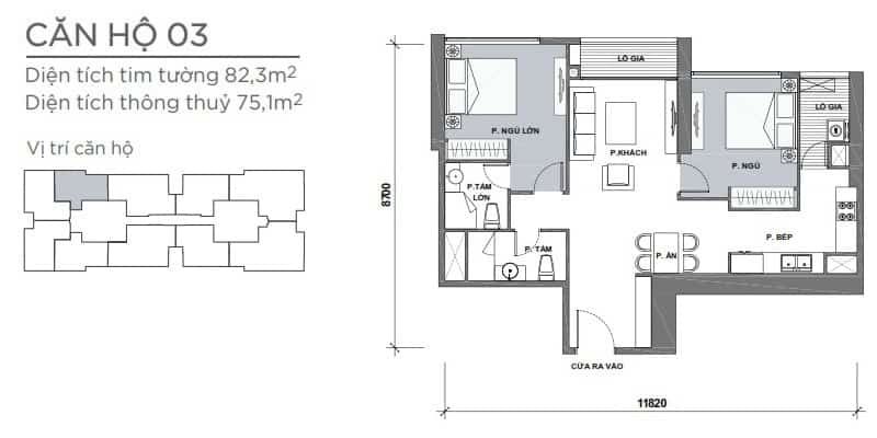 Mật bằng căn hộ The Park 4 Vinhomes Central Park