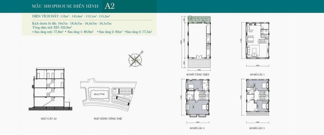 Mặt bằng chi tiết mẫu Shophouse A2 tại dự án Vincom Shophouse Thái Nguyên Mặt bằng chi tiết mẫu Shophouse A2 tại dự án Vincom Shophouse Thái Nguyên
