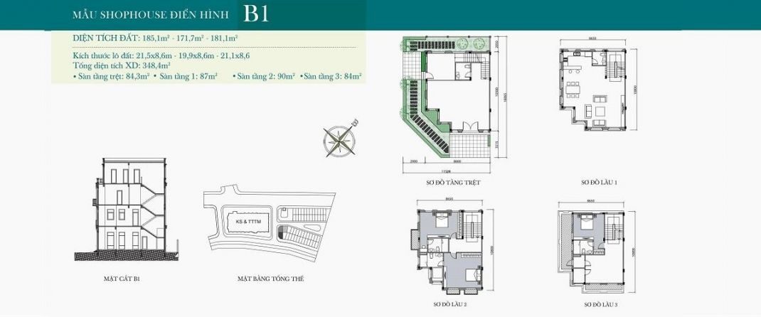 Mặt bằng chi tiết mẫu Shophouse B1 tại dự án Vincom Shophouse Thái Nguyên Mặt bằng chi tiết mẫu Shophouse B1 tại dự án Vincom Shophouse Thái Nguyên