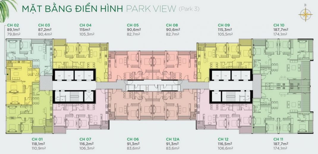 Mặt bằng Park 3 Vinhomes Central Park