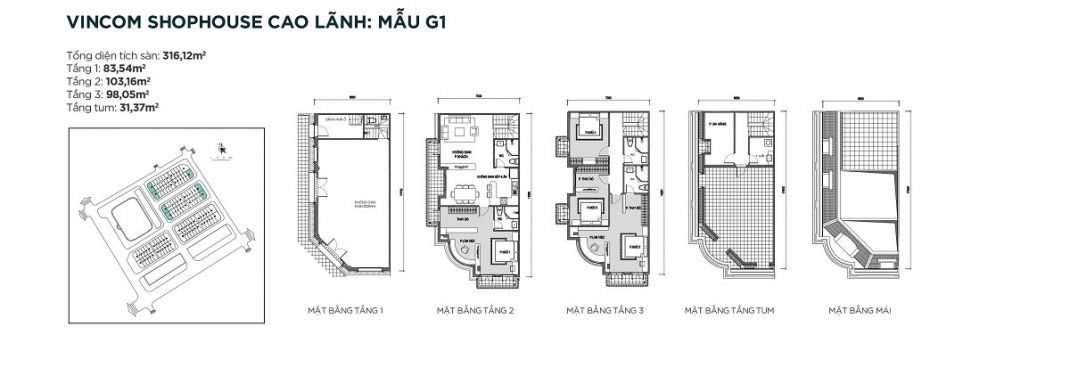 Mặt bằng thiết kế công năng mẫu G1 Mặt bằng thiết kế công năng mẫu G1
